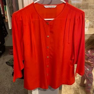 Retro 3/4 sleeve blouse in silk